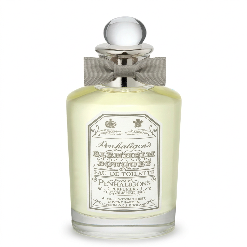 Penhaligons Blenheim Bouquet bottle centered on a white background